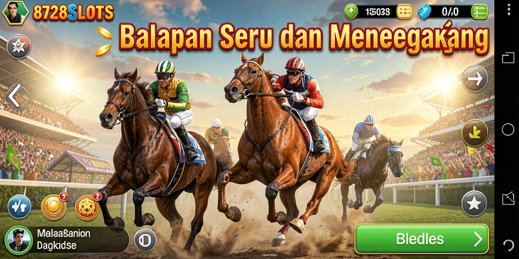 Tampilan menarik dari gameplay balapan di 8728SLOTS.