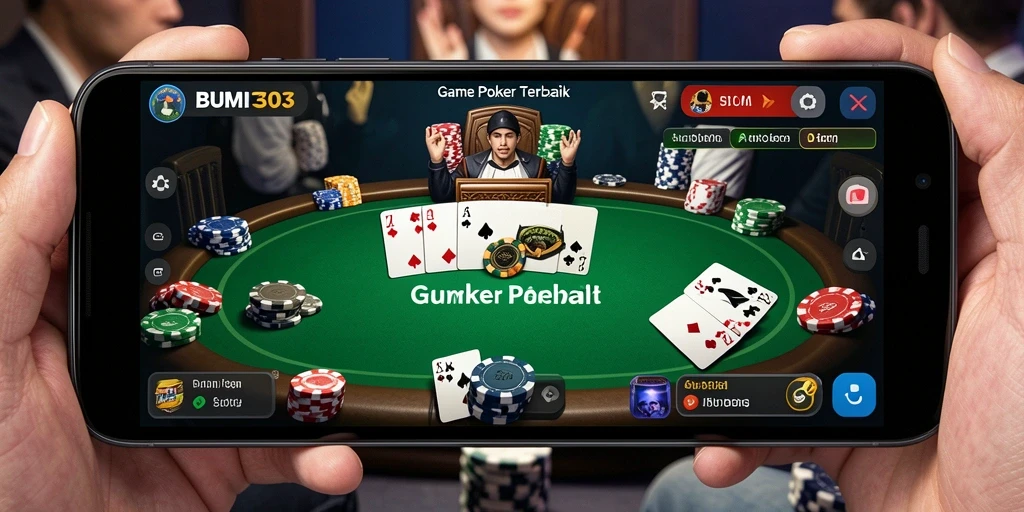 Tampilan gameplay BUMI303 yang menarik dengan aksi poker intens.