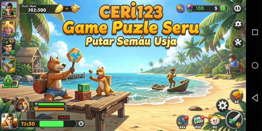 Screenshot gameplay CERI123 menampilkan berbagai teka-teki menarik.
