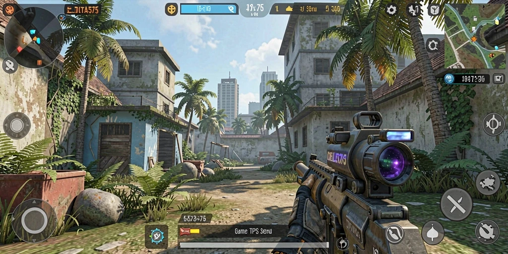 Tangkapan layar menunjukkan aksi seru dalam gameplay TPS DELTA575.