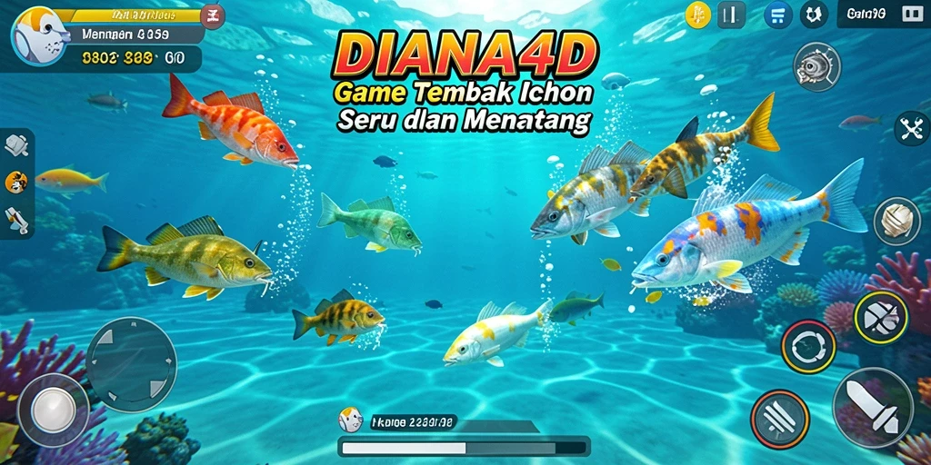 Tampilan gameplay seru dari DIANA4D saat menangkap ikan.