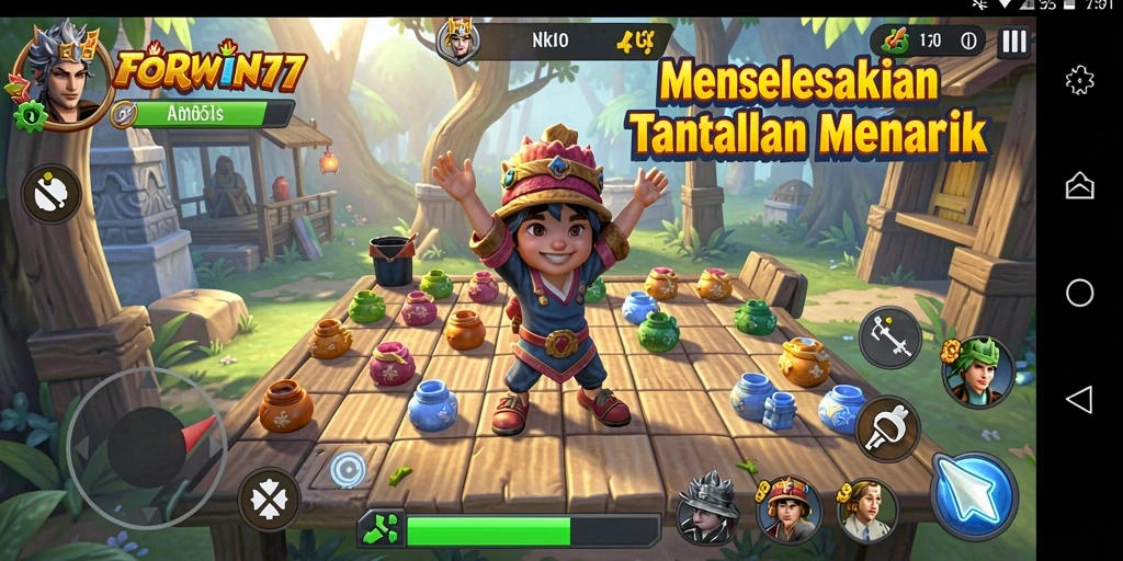 Tampilan gameplay FORWIN77 menampilkan tantangan Puzzle yang menyenangkan.