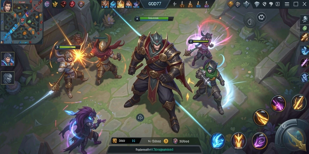 Tampilan gameplay intens di dunia MOBA yang menakjubkan.