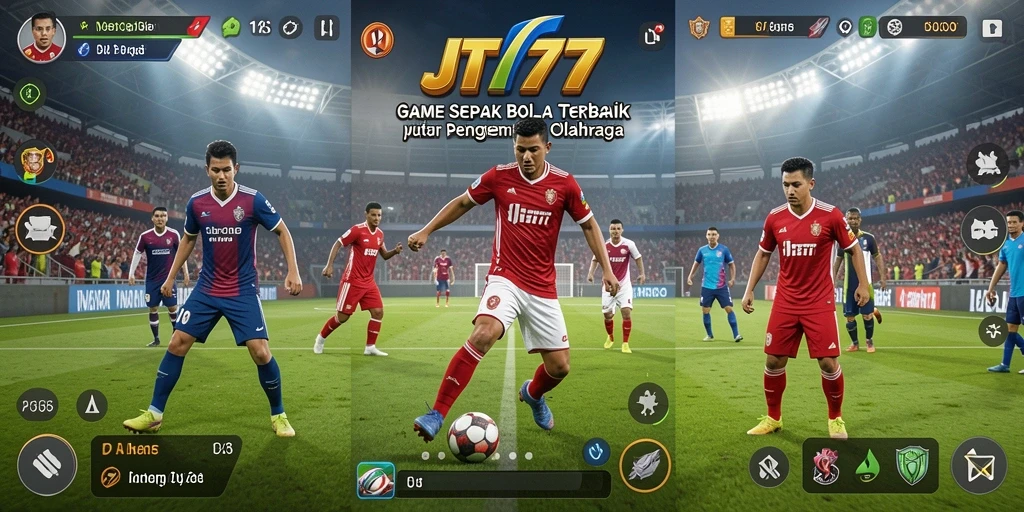 Screenshot JT777 menampilkan aksi seru dalam pertandingan sepak bola.