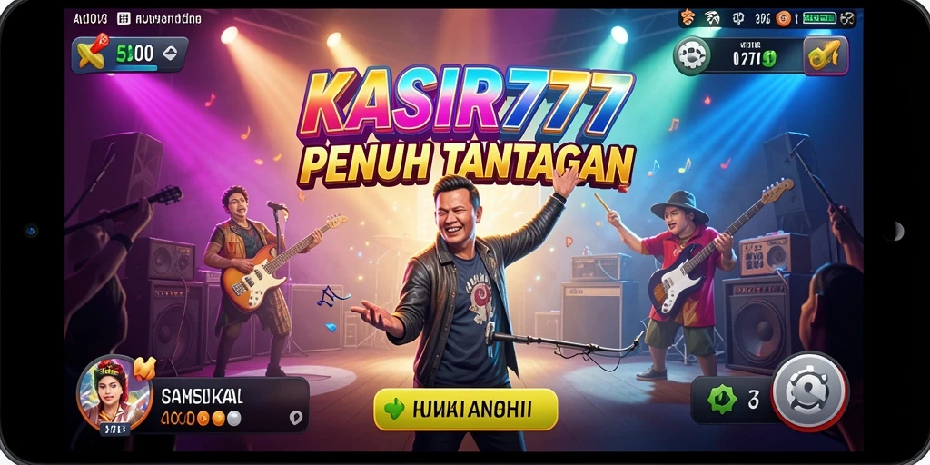 Tampilan gameplay KASIR777 dengan grafik menarik dan irama musik yang seru.