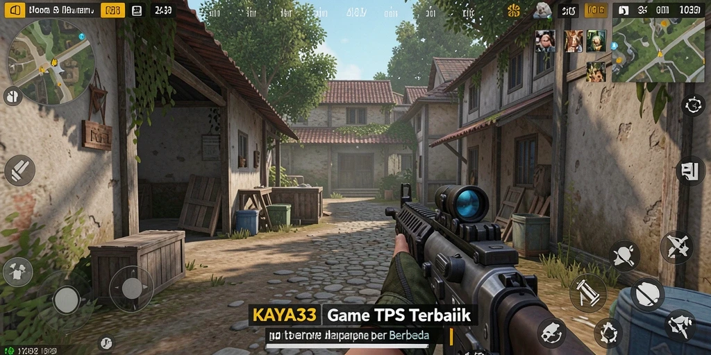 Tampilan gameplay KAYA33 yang penuh aksi dalam mode TPS.