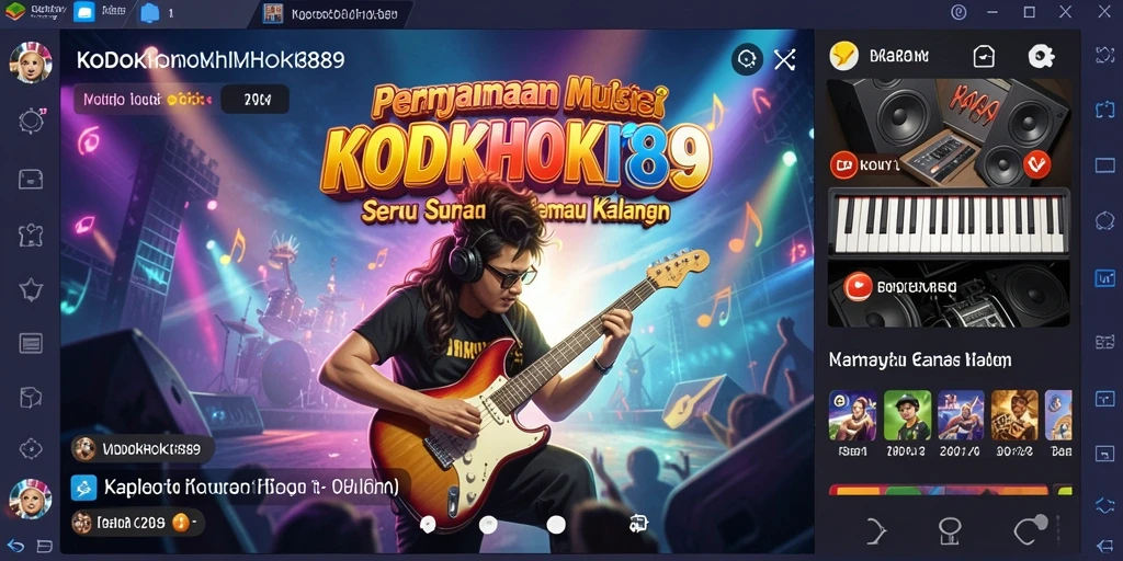 Screenshot gameplay KODOKHOKI889 yang menampilkan interaksi musik yang seru.
