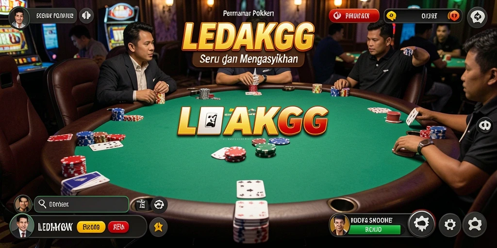 Screenshot gameplay LEDAKGG yang menunjukkan momen seru bermain Poker.