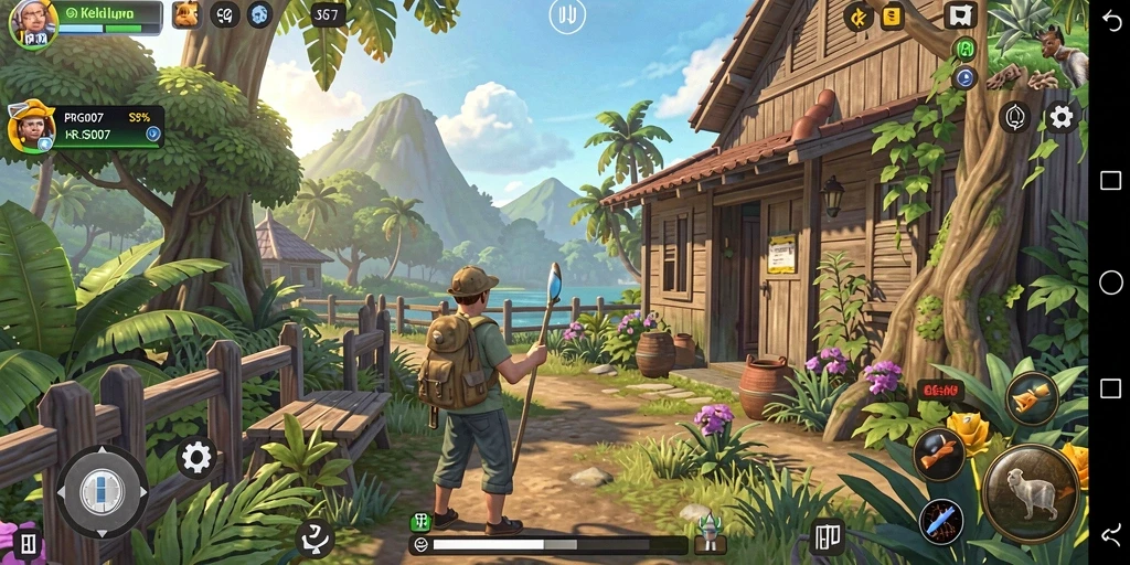 Screenshot gameplay PRG007 menunjukkan karakter berinteraksi dalam lingkungan simulasi.