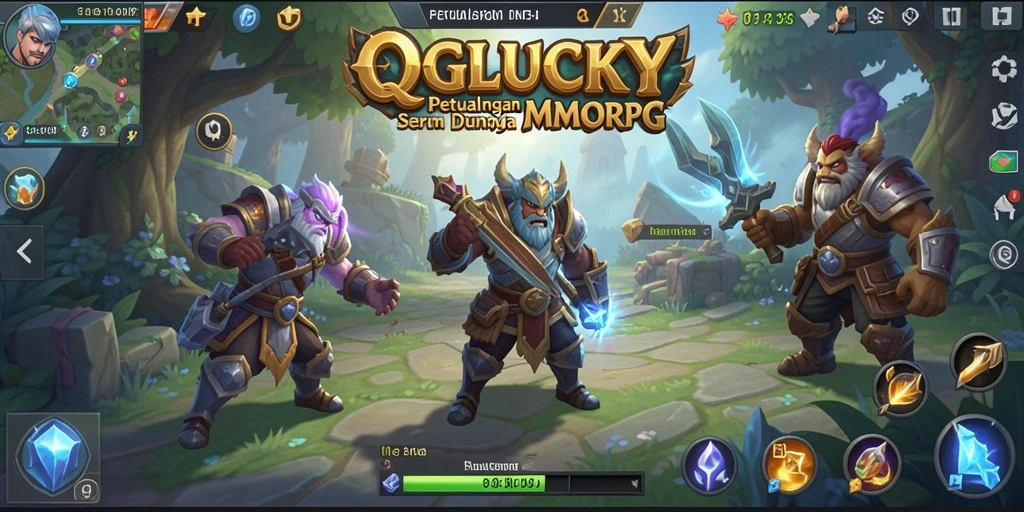 Tampilan gameplay QGLUCKY yang memukau dalam aksi MMORPG.