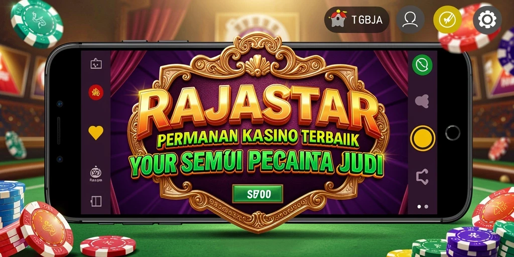 Tangkapan layar utama RAJASTAR menampilkan gameplay Kasino yang seru.