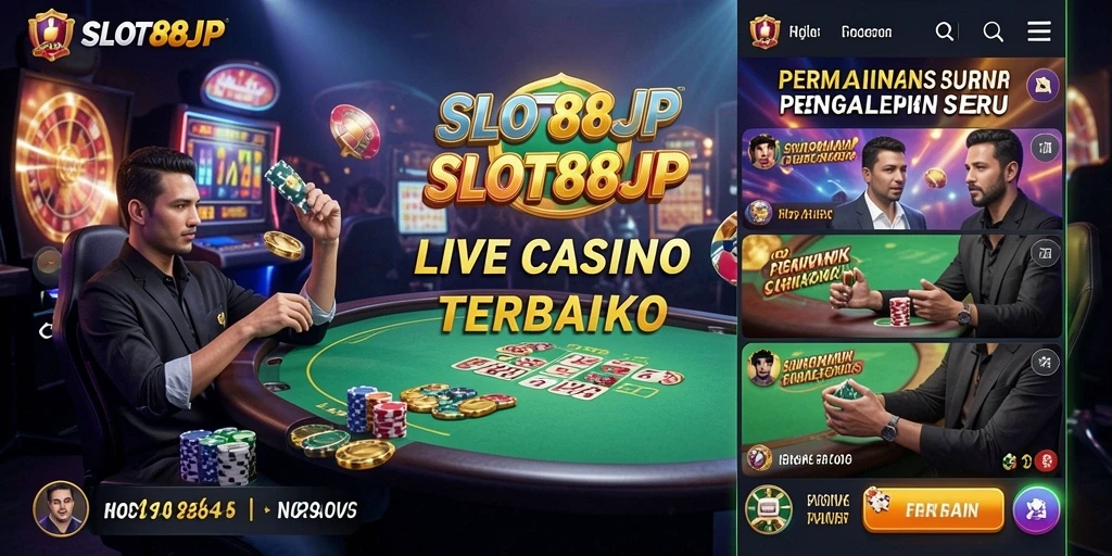 Tampilan gameplay LIVE kasino menarik di SLOT88JP.
