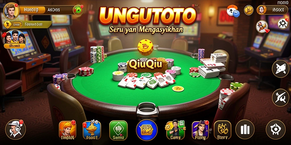Tampilan gameplay QiuQiu UNGUTOTO yang seru dan menantang.