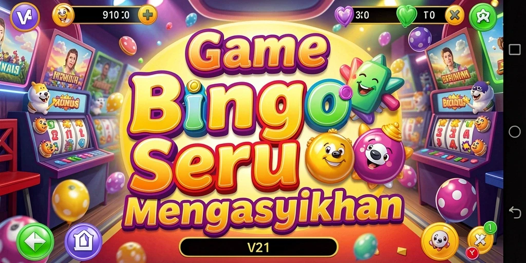 Screenshot gameplay V21 menampilkan momen seru saat bermain Bingo.
